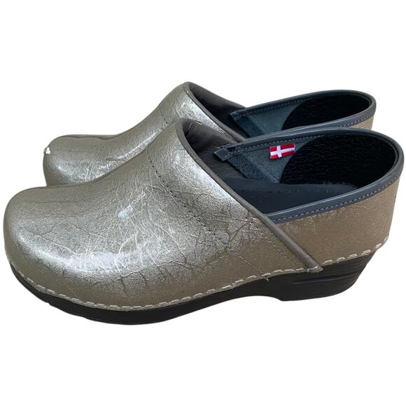 Sanita Professional Metallic Silver Patent Leather Womens Work EU 35 US 4 - Picture 4 of 16